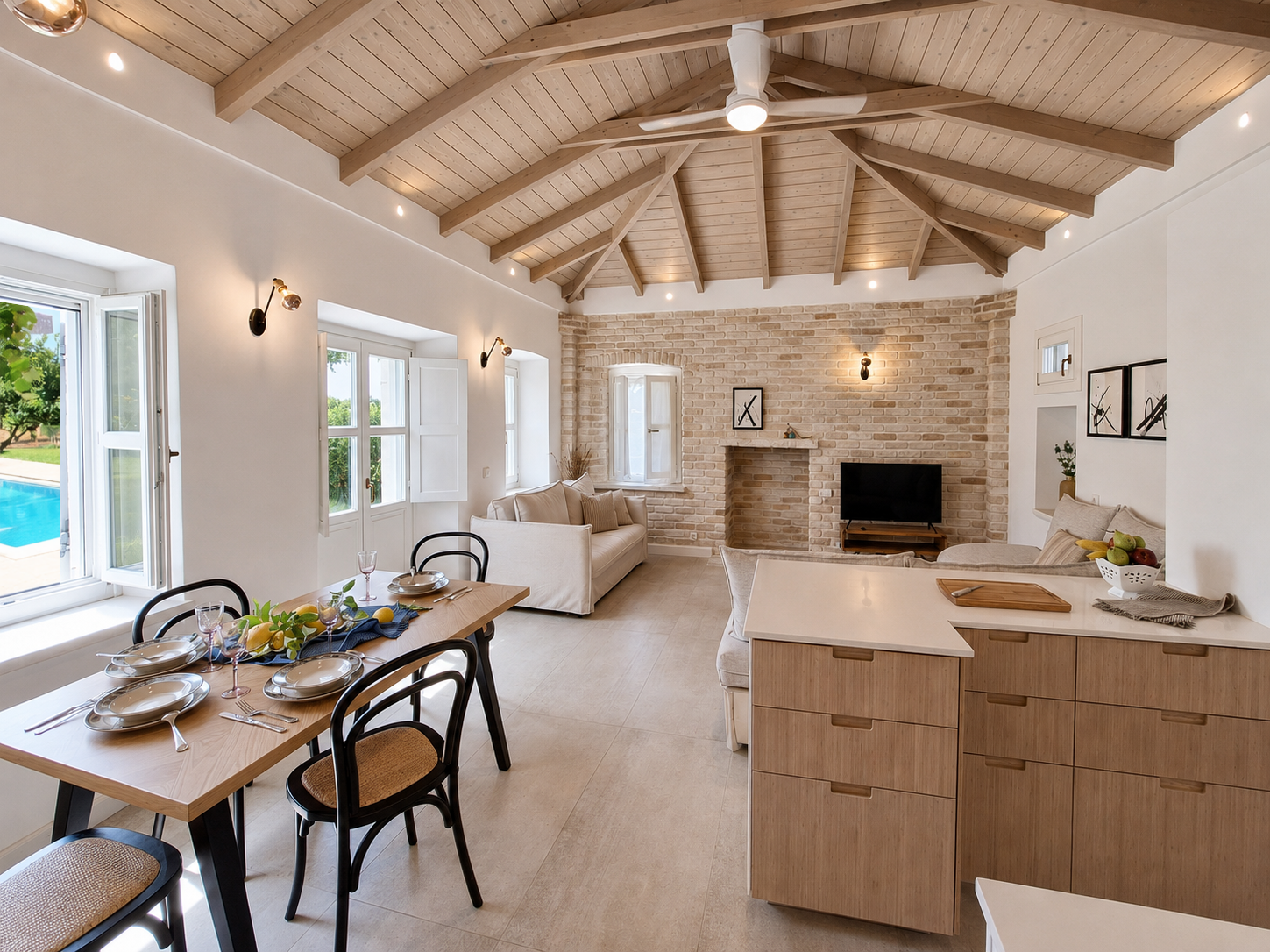 Living room & kitchen — Villa SensiTerra